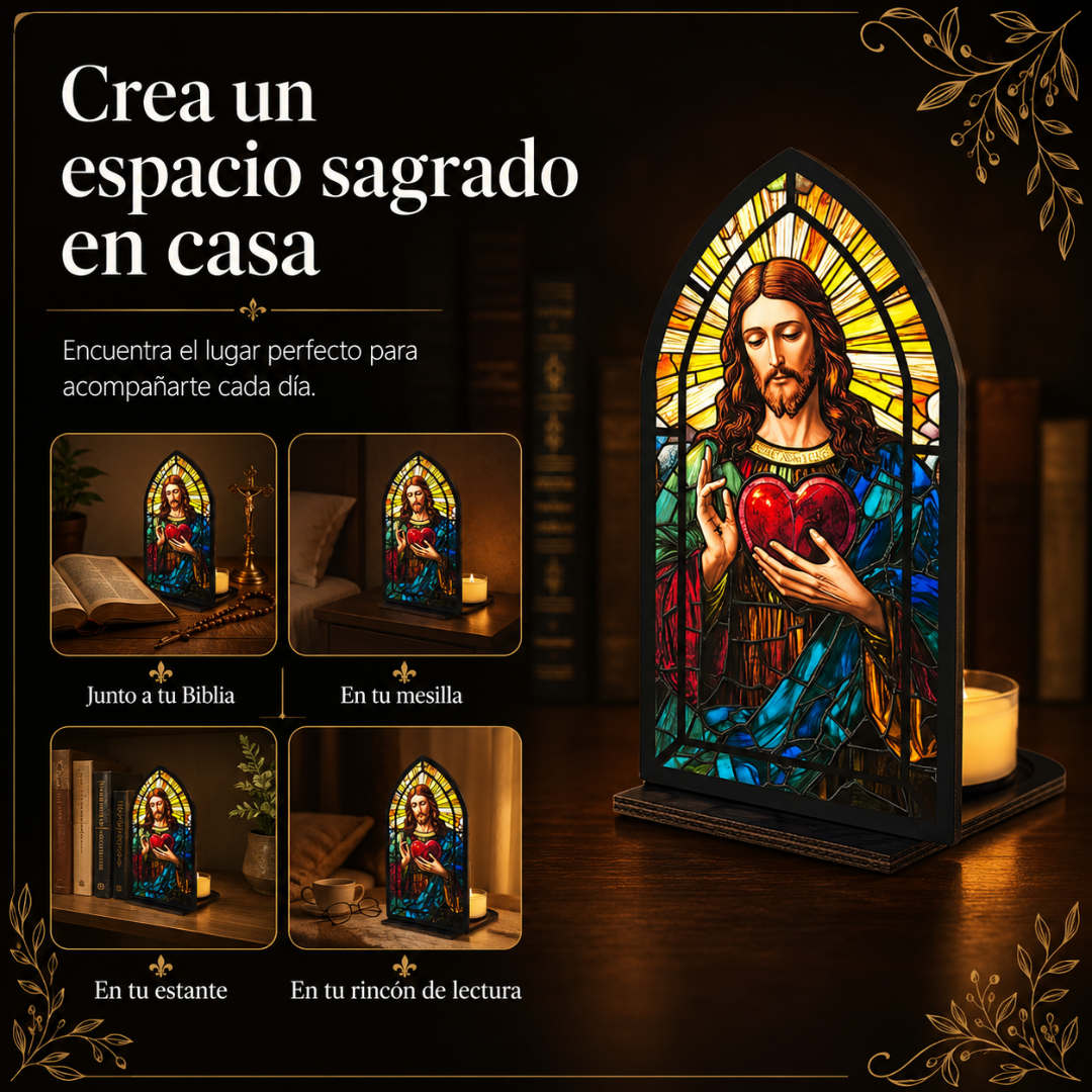 Vidriera Sagrada — Decoración Cristiana para el Hogar