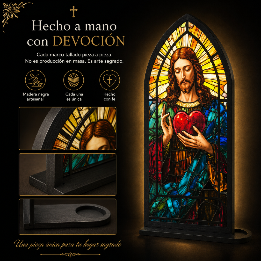 Vidriera Sagrada — Decoración Cristiana para el Hogar